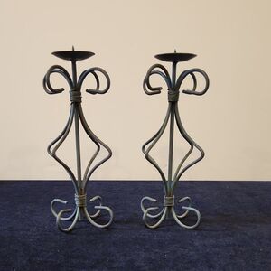 Mexican elegant green Iron Candle Holders